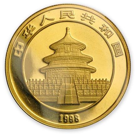 楽天市場】即納・追跡可 新品未使用 1998 中国 パンダ金貨1オンス【地