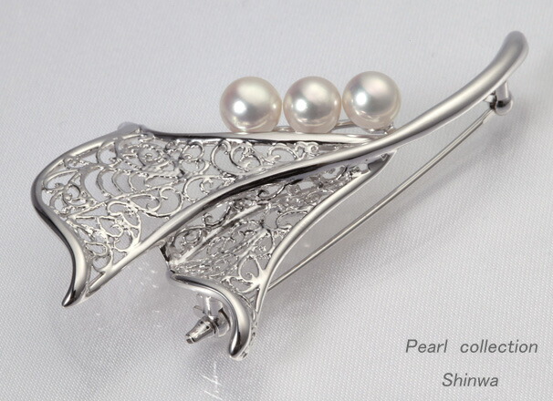 楽天市場】真珠ブローチ・あこや本真珠ブローチ/SV 6.0-6.5mm【通販