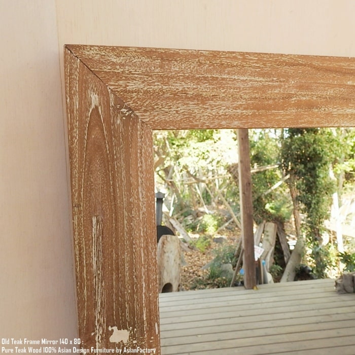 楽天市場】オールドチーク無垢材 姿見鏡 140cm×80cm WW 全身ミラー