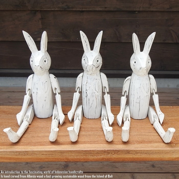 楽天市場】[ポイント2倍]お座り うさぎさん 白 Lサイズ 手足が動かせる