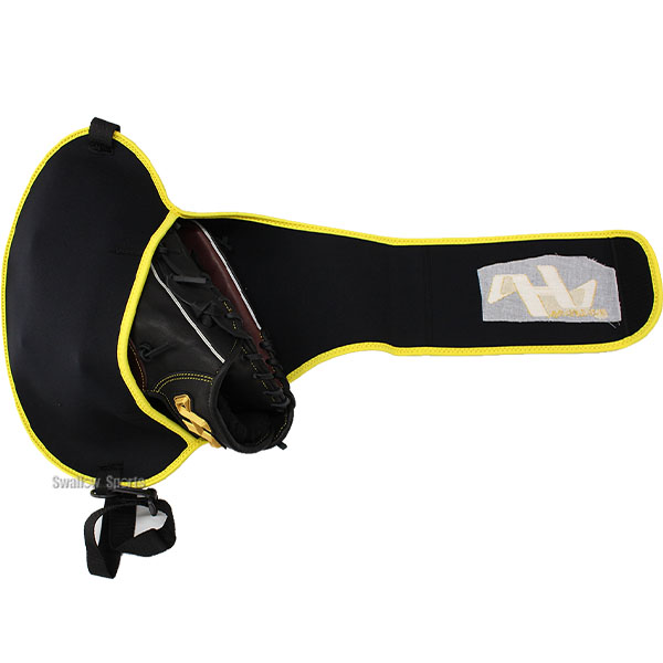 ハタケヤマ 硬式野球グローブ 黒/ピンクライン グラブホルダー付き