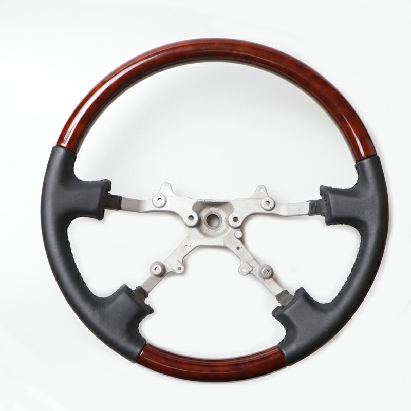 楽天市場】センチュリー ステアリング コンビハンドル黒革 茶木目