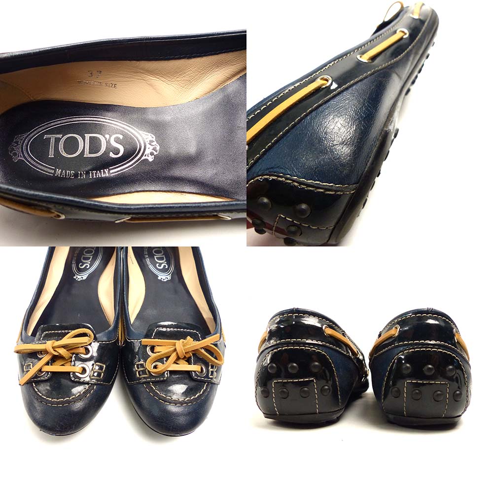 楽天市場】イタリア製 TOD'S / トッズ エナメル×レザー フラット