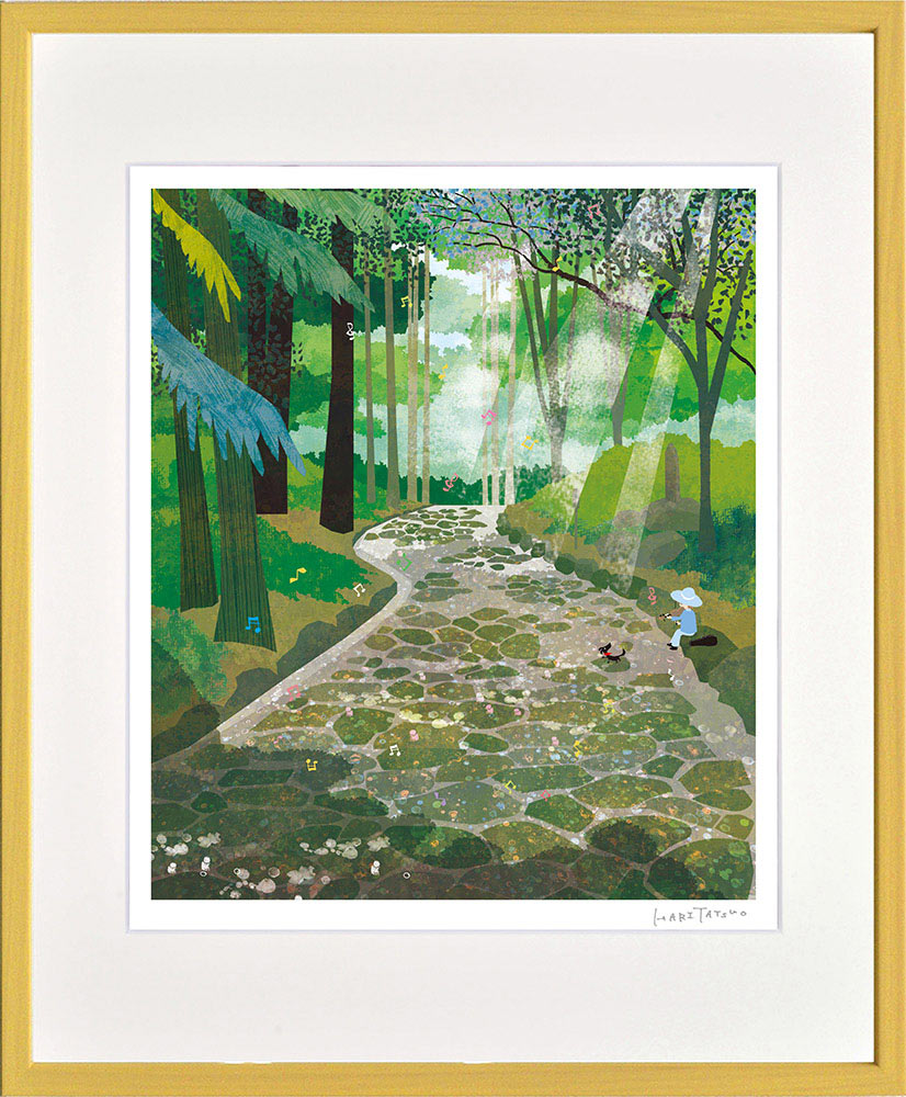 油絵 菅家令子 絵 絵画インテリア 額付(青緑＋金色の枠)F4-070312女性