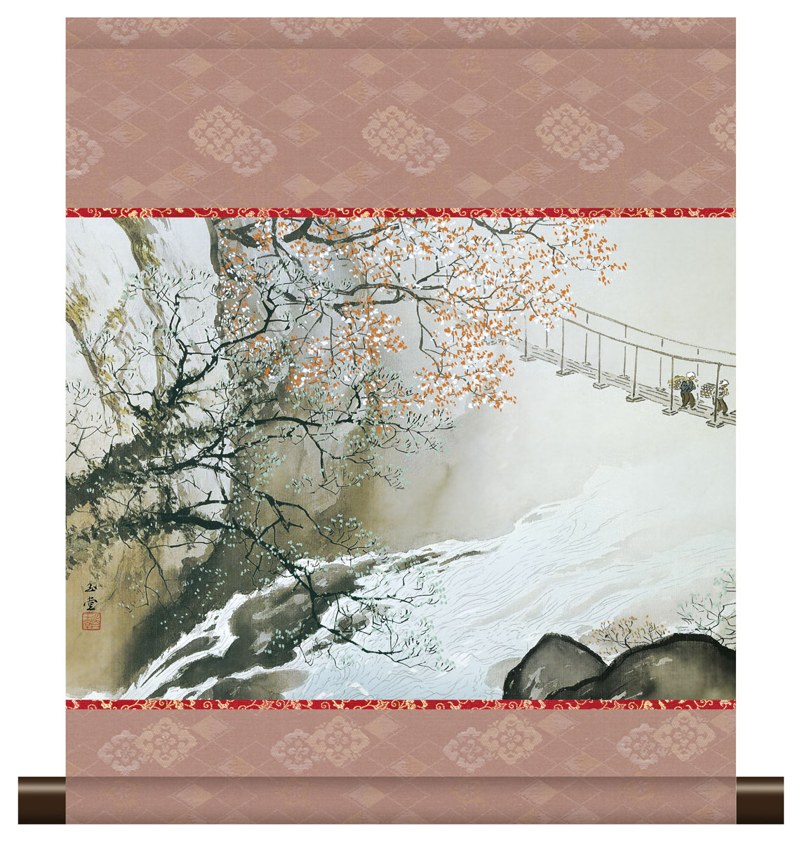 楽天市場】10年保証 掛け軸 ミニ掛け軸 和風 名画複製画 春澗 川合玉堂