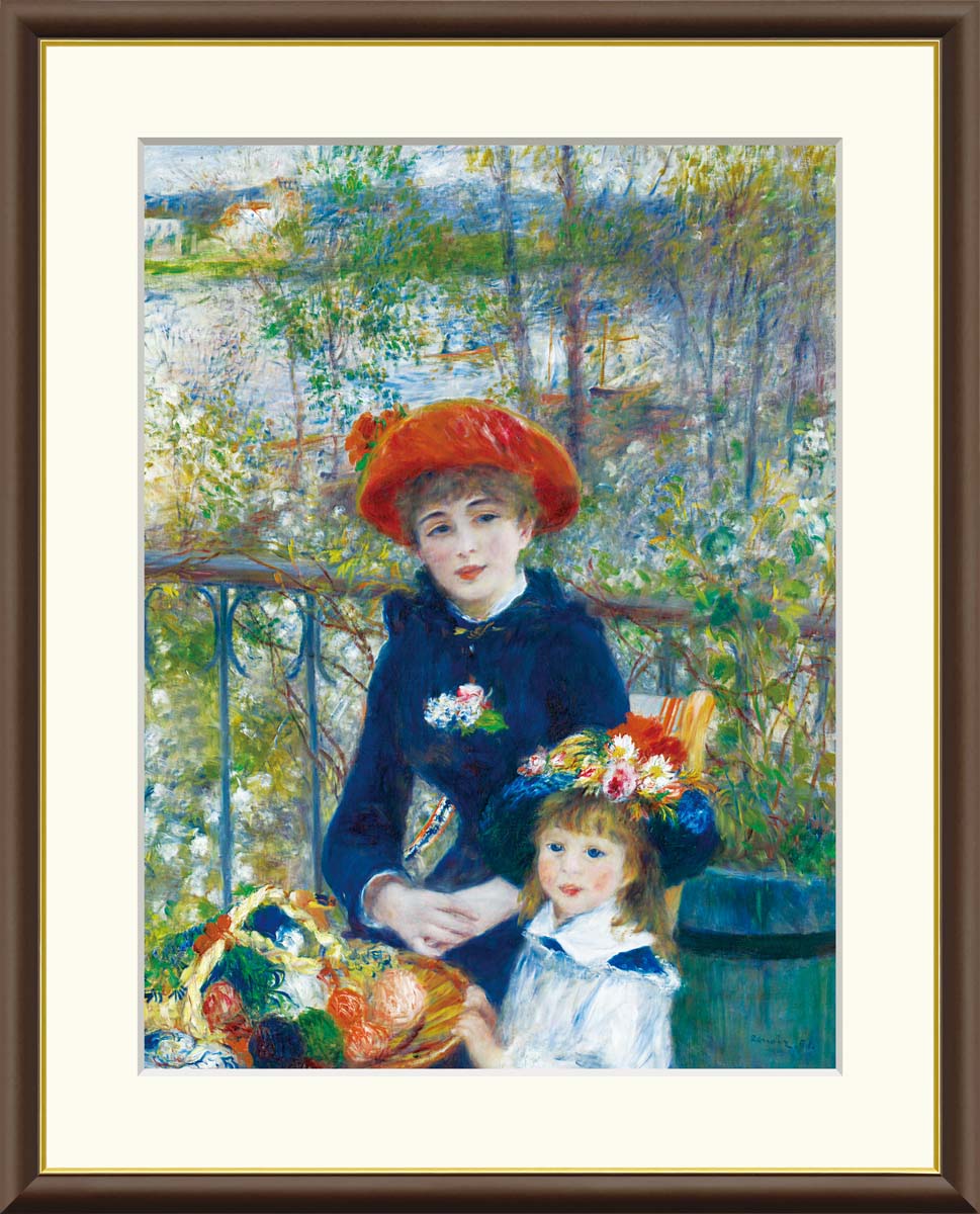 楽天市場】10年保証 名画 油絵 テラスにて ピエール＝オーギュスト