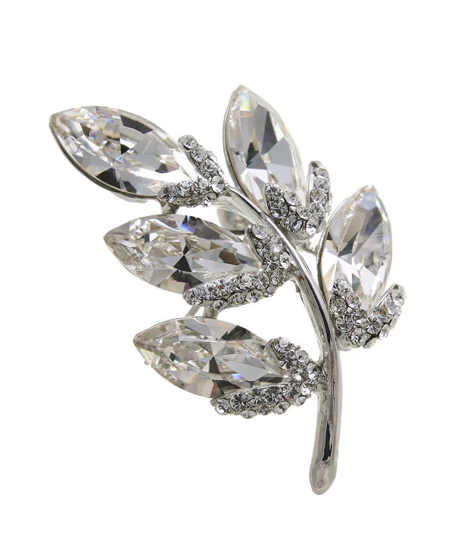楽天市場】クリスタルブローチ リーフ モチーフ デザイン ジュエリー