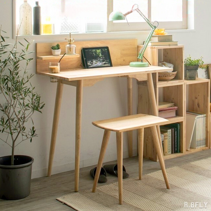 楽天市場】【2点セット】デスク 机 書斎机 ライティングデスク 木製