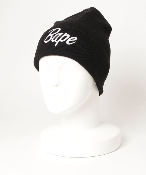 楽天市場】A BATHING APE(エイプ)Bapeロゴ KNIT CAP【ブラック】【新品