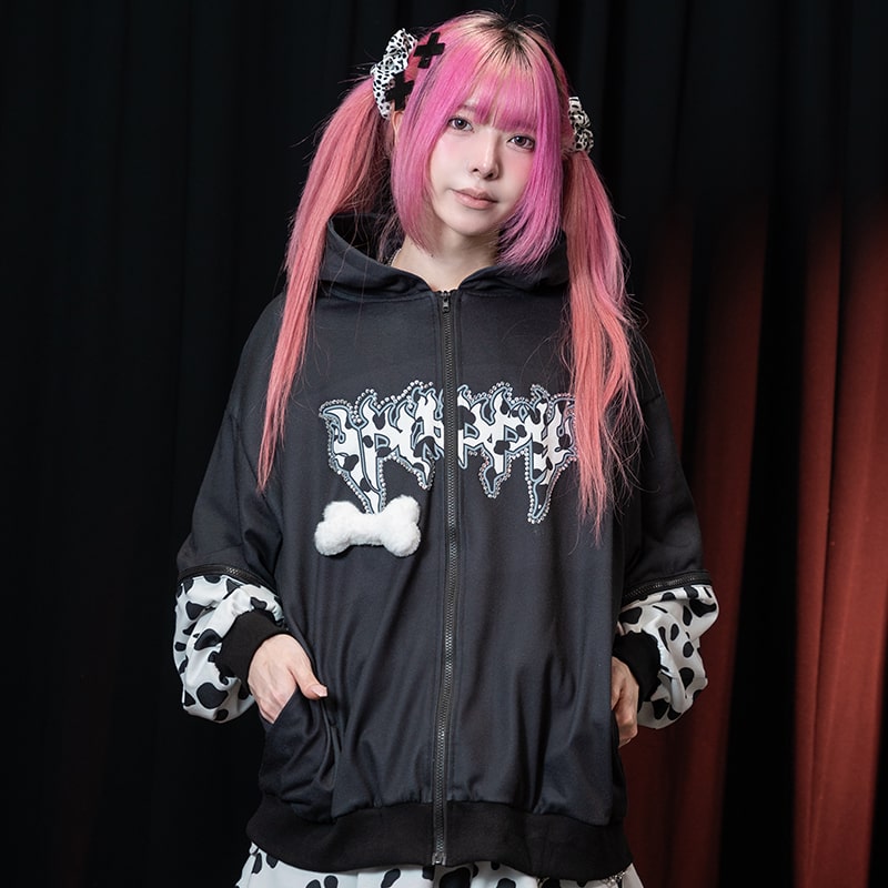 楽天市場】わんわん ZIPパーカー 長袖 原宿 原宿系 ファッション 犬