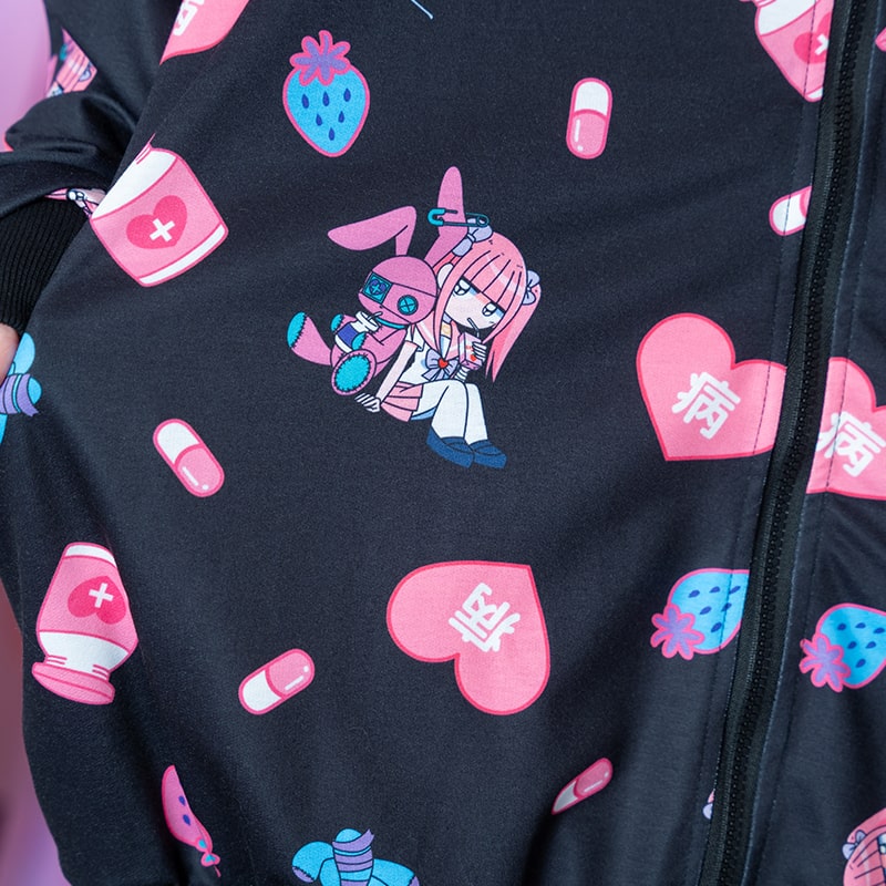 楽天市場】Pメンヘラチャンミルネロ ZIPパーカー 長袖 原宿 原宿系