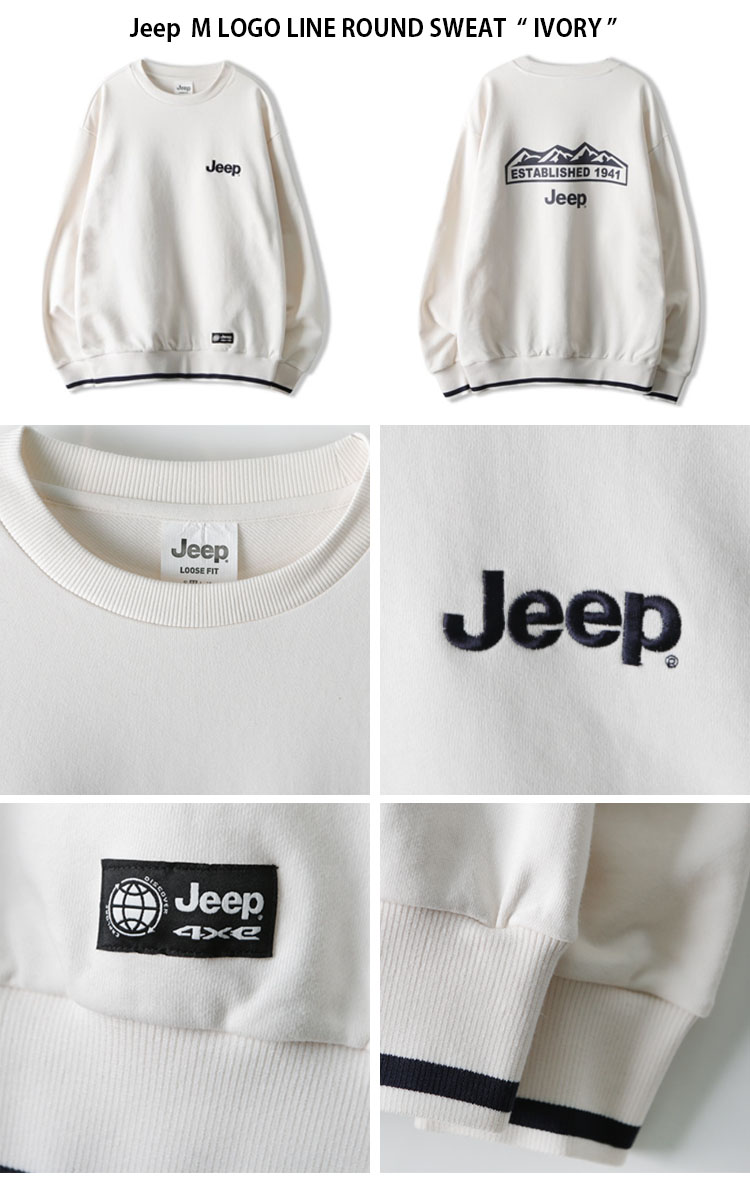 楽天市場】Jeep ジープ スウェット M LOGO LINE ROUND SWEAT ロゴ