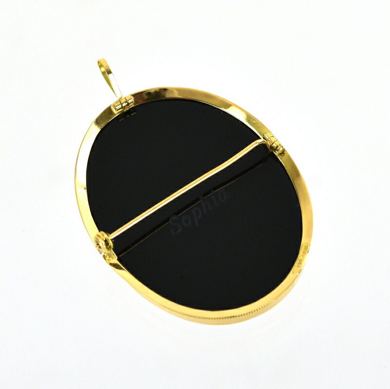 楽天市場】カメオ ブローチ ペンダントトップ 2WAY 18金 18k イエロー