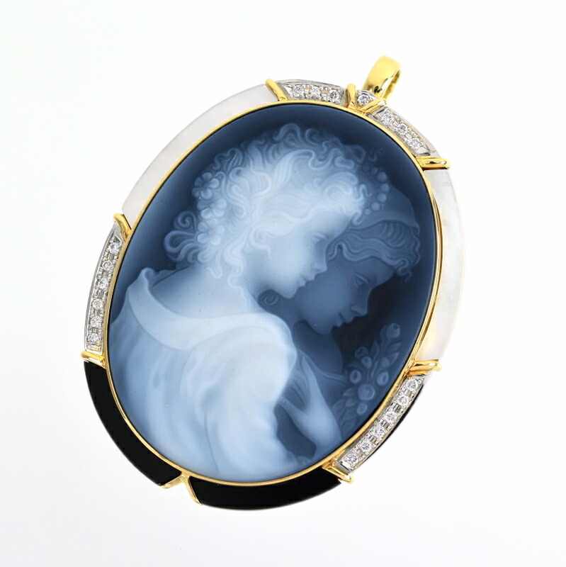 楽天市場】カメオ ブローチ ペンダントトップ 2way シェル オニキス