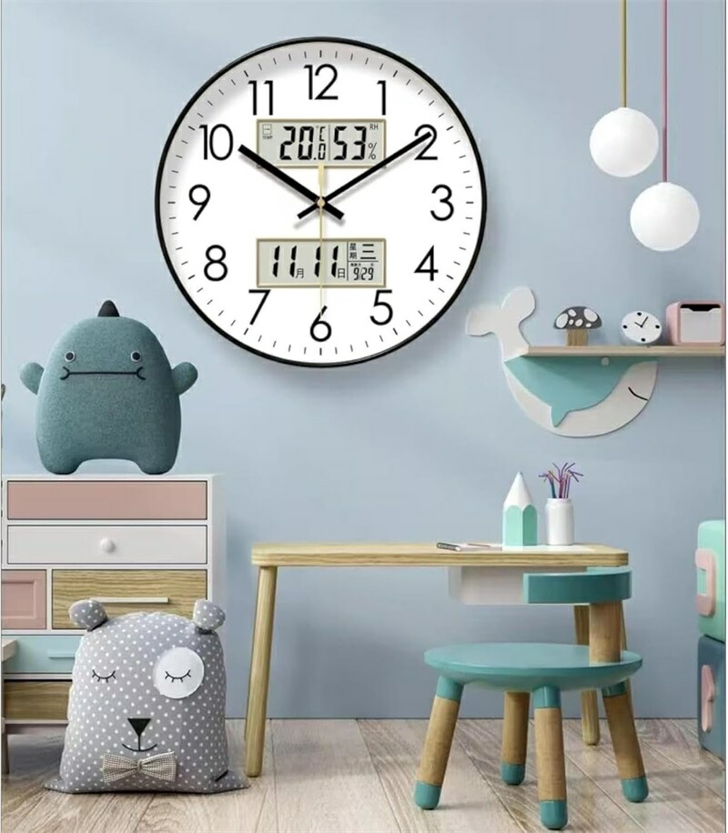 楽天市場】壁掛け時計 アナログ 掛け時計 温度 湿度 カレンダー