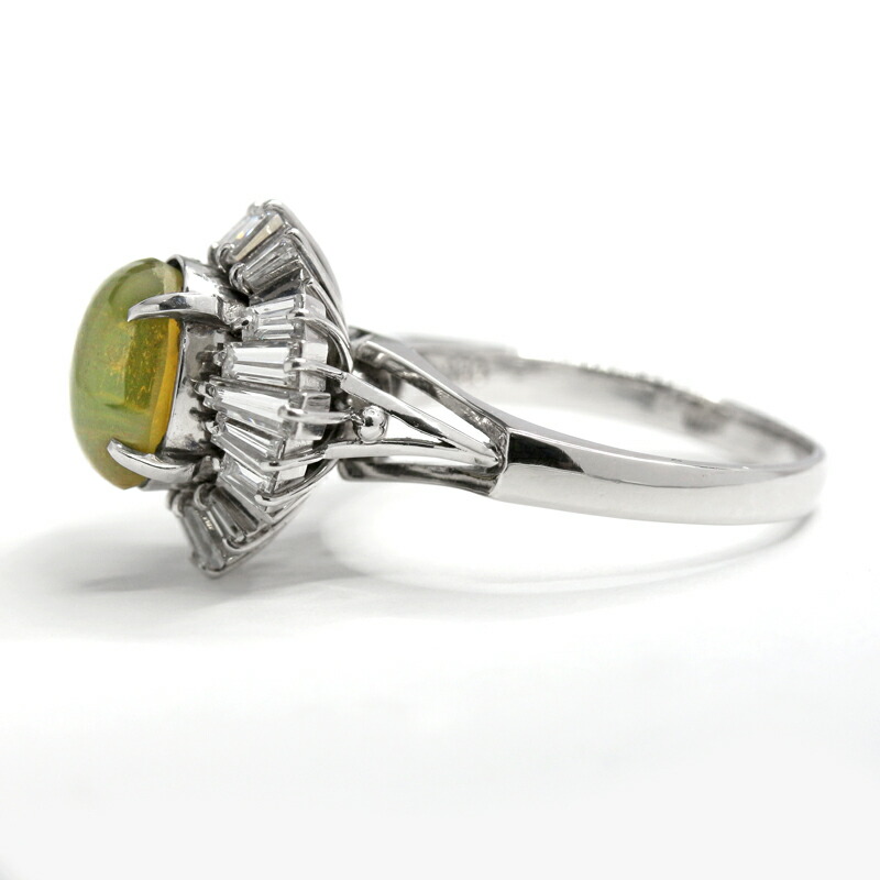 楽天市場】クリソベリルキャッツアイ 3.02ct リング 16号 PT900