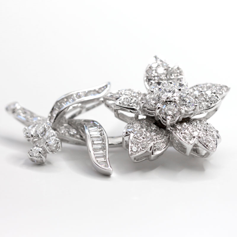 楽天市場】【ｾｰﾙ】ダイヤモンド 3.51ct ブローチ K18WG ホワイト