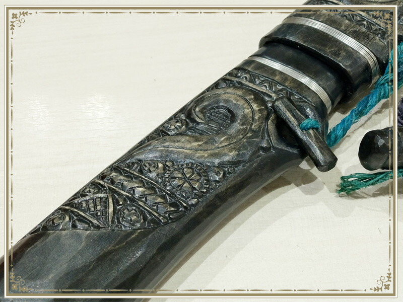 楽天市場】アイヌ文様 木彫りマキリ 特彫り 両面彫り 1点限り 小刀