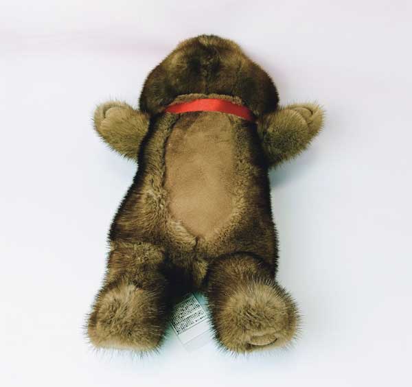 楽天市場】ミンクファー 寝そべりクマ ぬいぐるみ かわいい 毛皮 天然