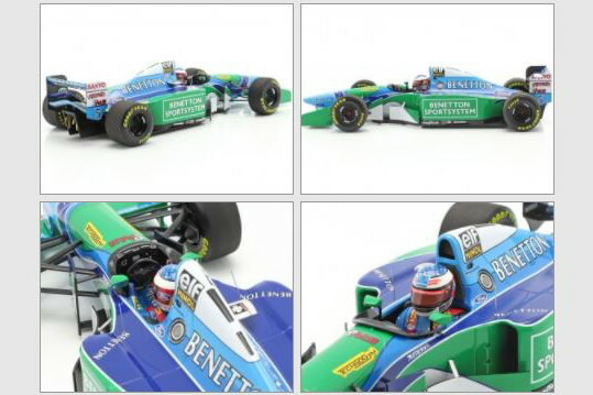 楽天市場】ミニチャンプス 1/18 ミハエル・シューマッハ ベネトン B194