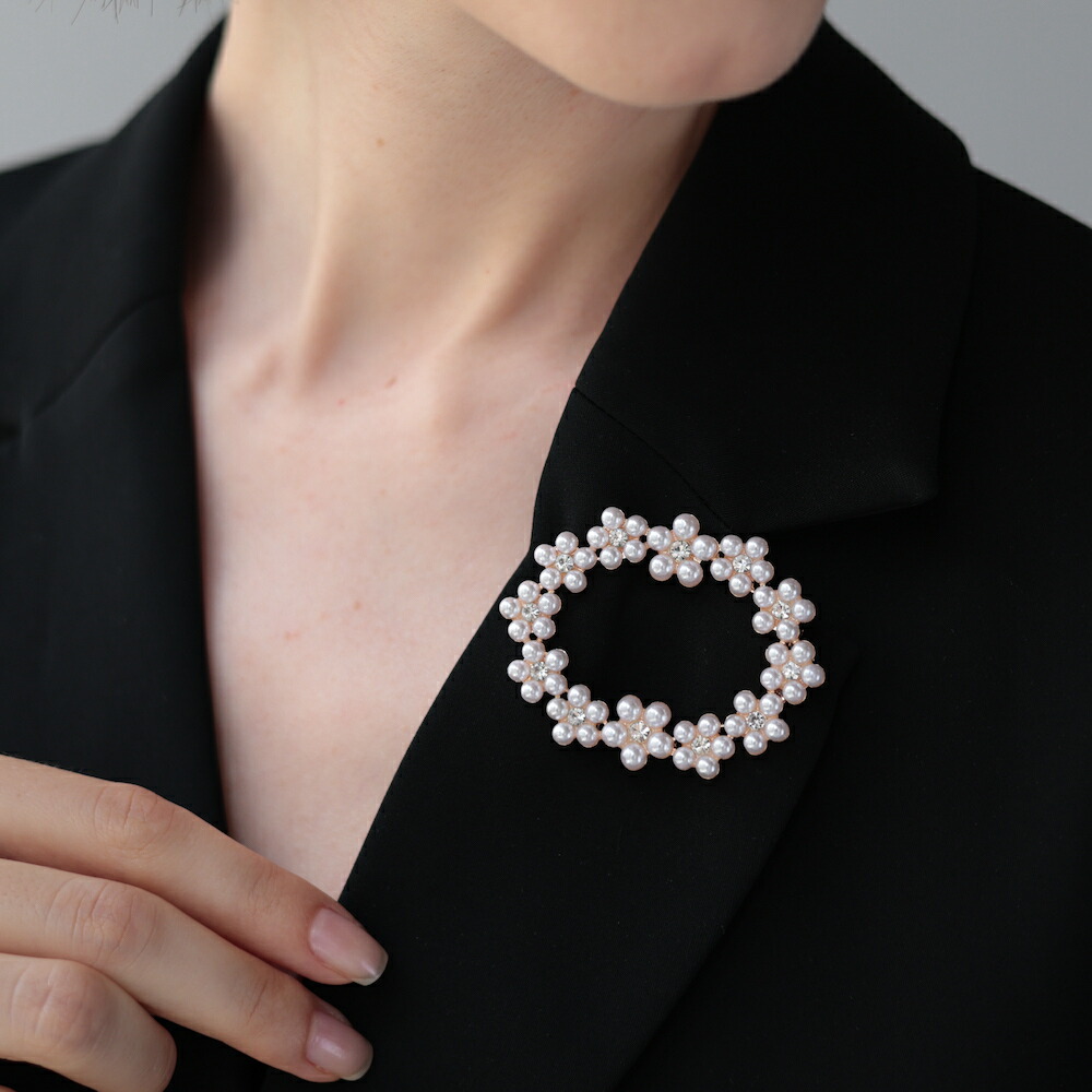 楽天市場】【35％OFFクーポン発行中】H025 ブローチ パール キラキラ