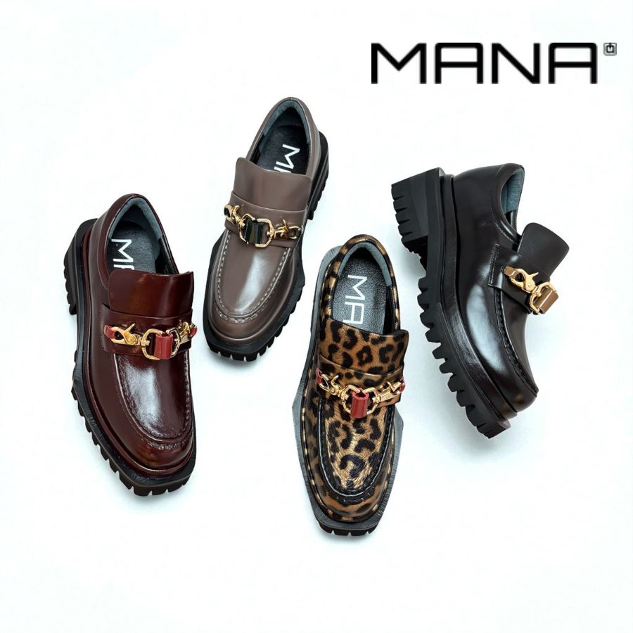 楽天市場】MANA マナ/ 551206 ダブルフックローファー 厚底ローファー
