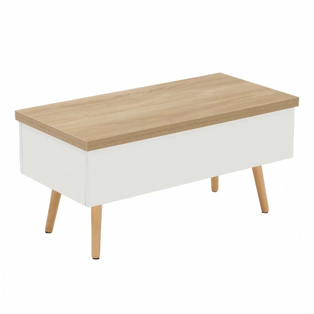 楽天市場】ナチュラル+ ホワイト テーブル 油圧昇降式テーブル 昇降