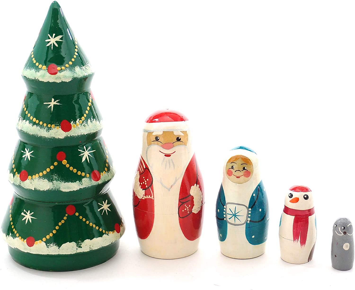 楽天市場】セミョーノフ産 ツリー マトリョーシカ 5個組 (モダン
