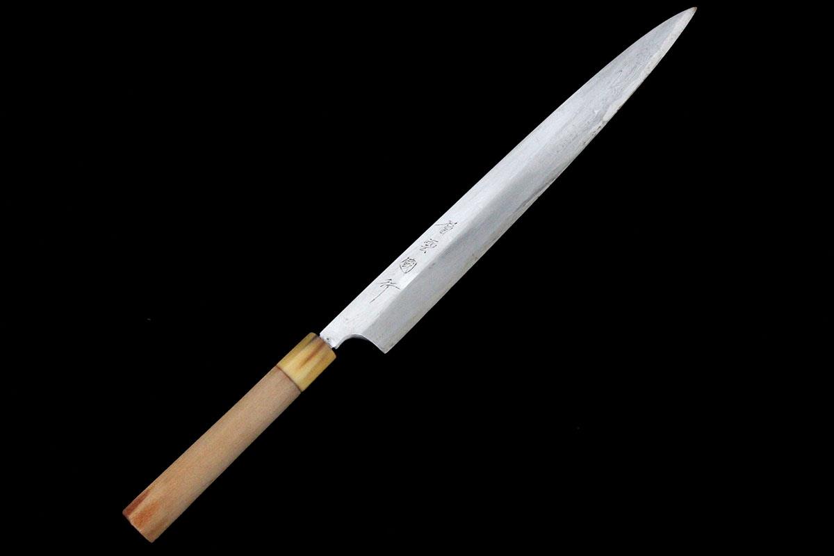 楽天市場】【中古】【美品】層雲國行 柳刃包丁 尺一 青鋼 積層 朴柄