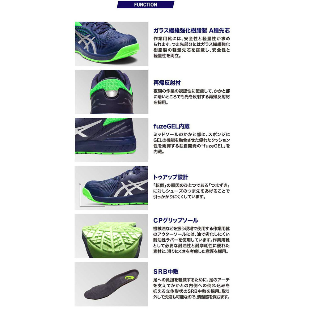 楽天市場】アシックス 作業靴 安全靴 ウィンジョブ CP121 セーフティー
