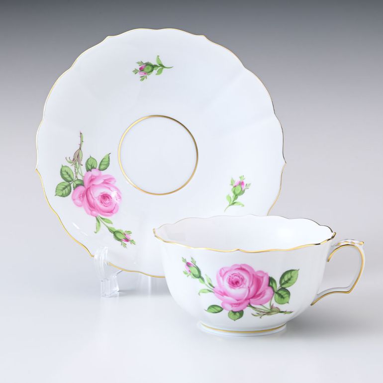 楽天市場】マイセン ピンクローズ ピンクの薔薇 ティーカップ