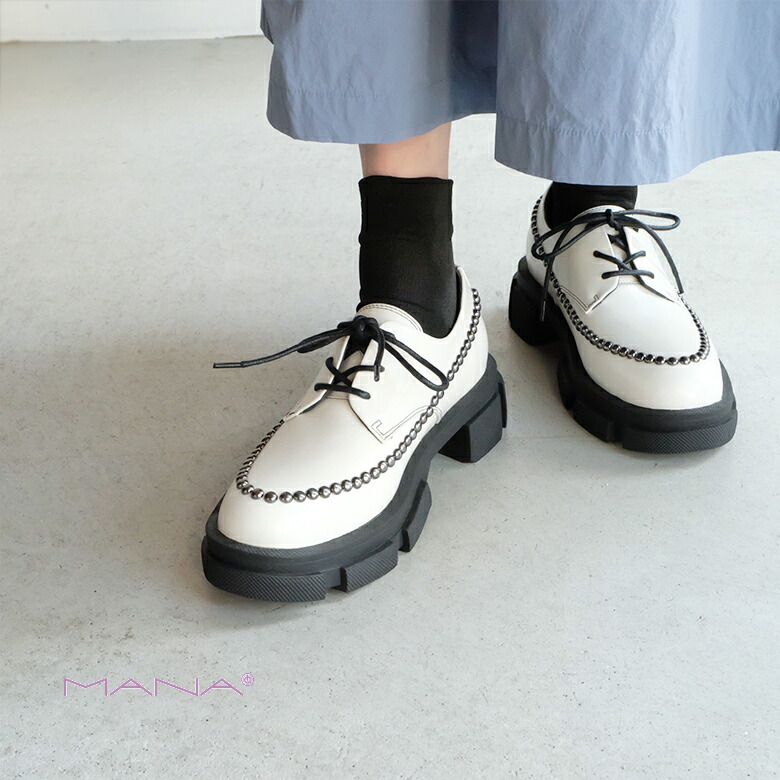 楽天市場】MANA マナ レディース スタッズ・レースアップシューズ 厚底