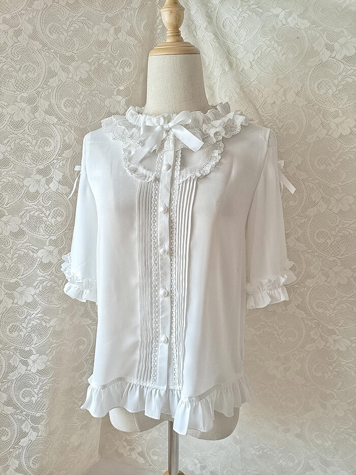 楽天市場】ロリィタ ブラウス 半袖 フリル 夏春秋 快適 日常 ロリータ