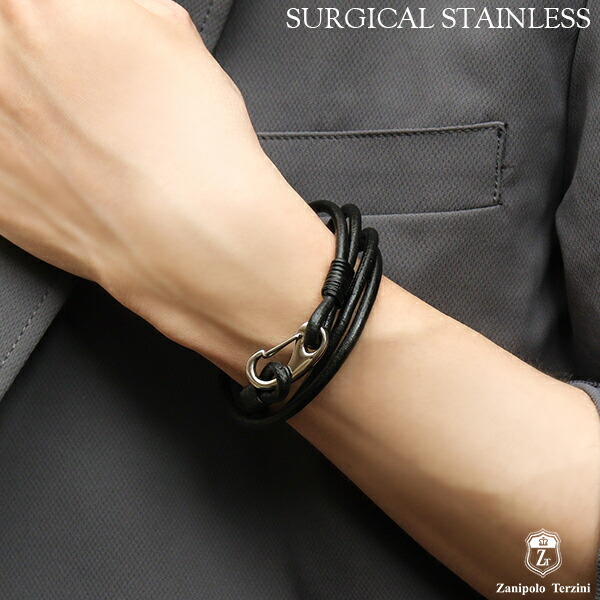 楽天市場】2重巻き ダブルライン レザーブレスレット 3mm 18cm