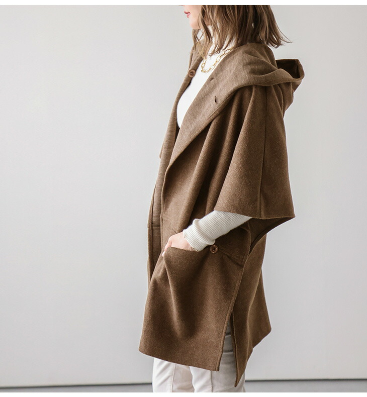 楽天市場】【60％OFFクーポン対象】ポンチョ アウター ウール混