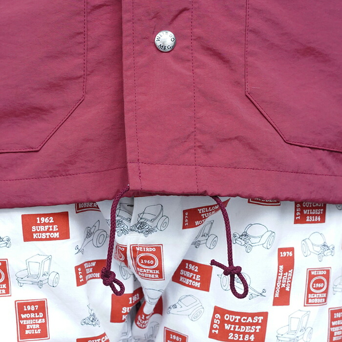 楽天市場】WEIRDO ウィアード / 「RED WRD - COACH JACKET / BURGUNDY