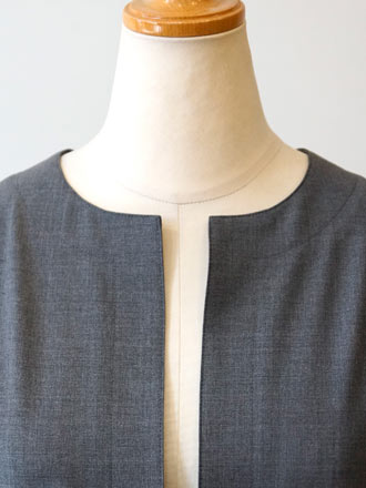 エムフィル M・fil 比翼ノーカラー コート 濃紺 サイズ40 春・秋 楽天