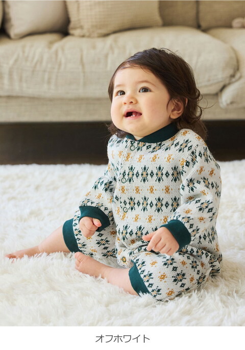 コントンさんへ Bebe organicネイビー ベロアコットンロンパース