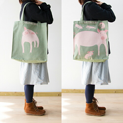 楽天市場】トートバッグ 「ブタ」Lサイズ【hildahilda/ヒルダヒルダ