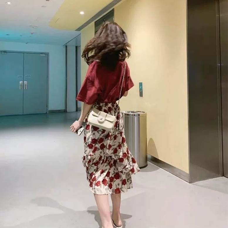 楽天市場】セット Tシャツフラワースカート カジュアル セットアップ