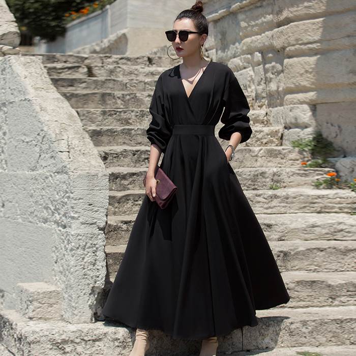 楽天市場】カシュクールワンピース ワンピース ロング丈 長袖