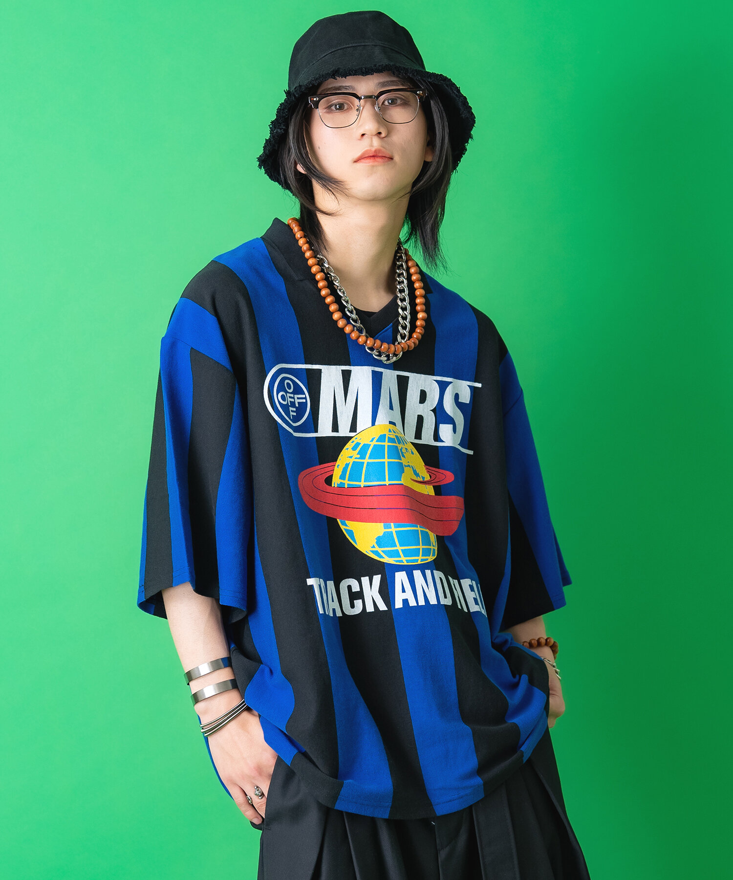 楽天市場】a.p.o.v. グラフィックストライプ柄サッカーシャツ / メンズ