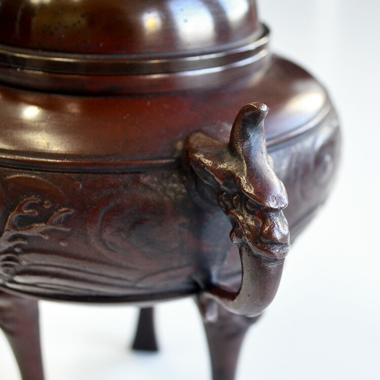 楽天市場】【お買い得品】【香炉】【香器】高岡銅器 龍地紋 小 徳色