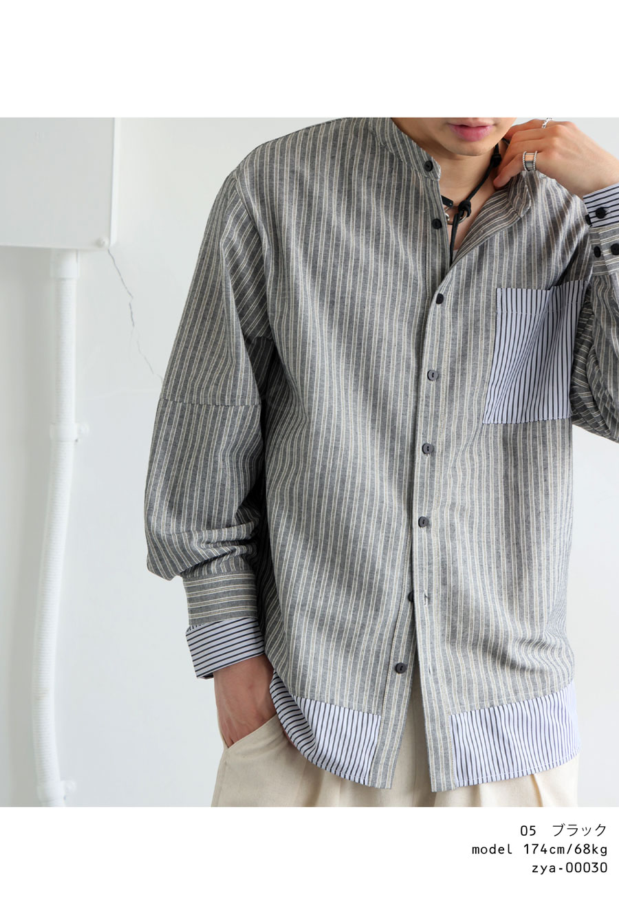 楽天市場】レイヤードストライプシャツ シャツ メンズ トップス 送料