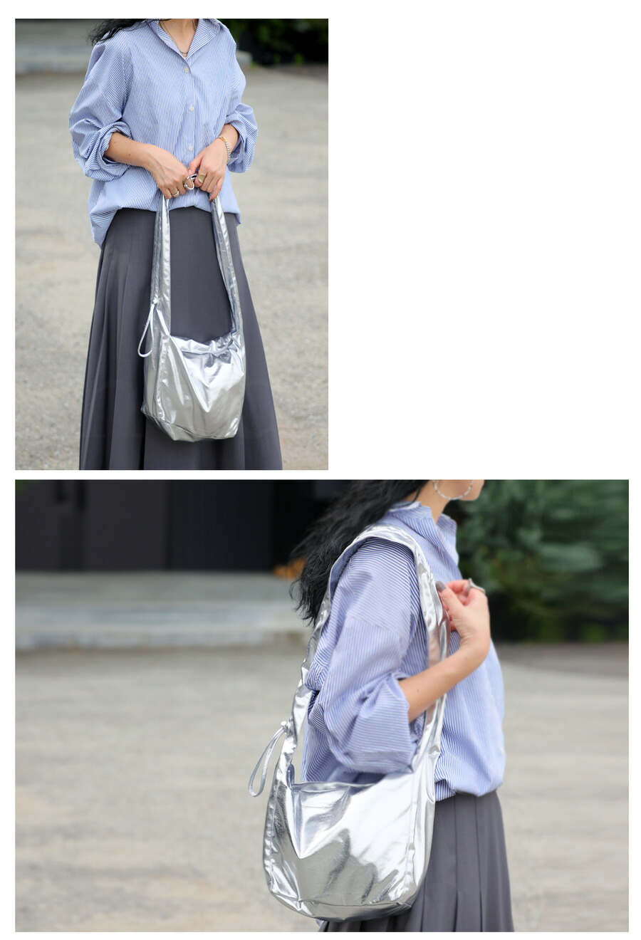 楽天市場】シルバーバッグ バッグ レディース 鞄 シルバー 送料無料