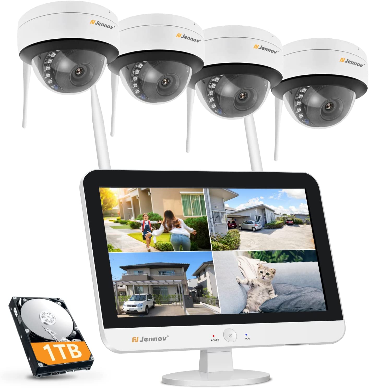 楽天市場】防犯カメラ 室内 ワイヤレス モニター付き 500万画素 監視