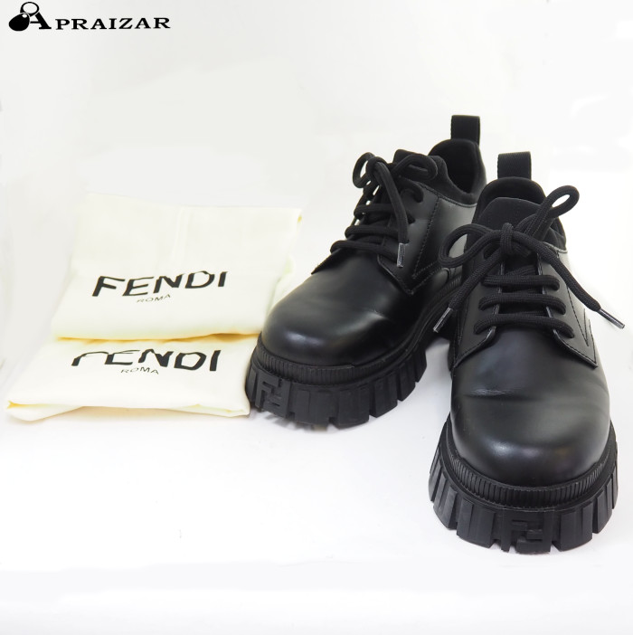 楽天市場】FENDI フェンディ レザー 編み上げ レースアップ ブーツ