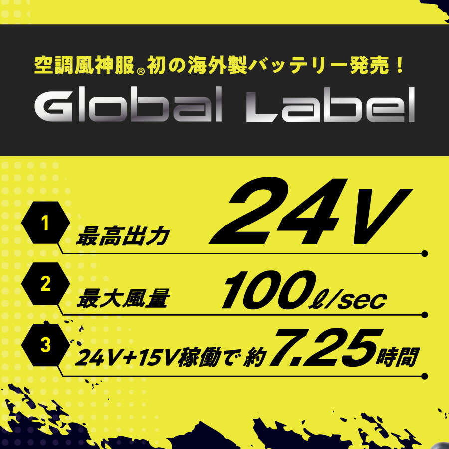楽天市場】空調風神服 リチウムイオンバッテリーセット RD9580G ( 24V