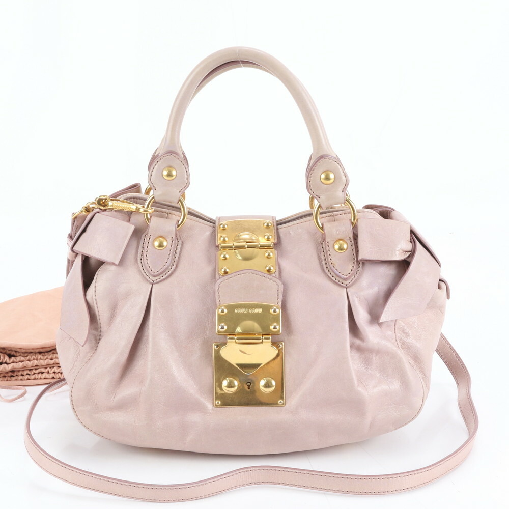 楽天市場】miumiu 2wayバッグ サイドリボンの通販