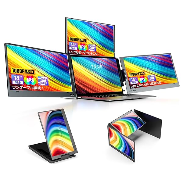 楽天市場】【送料無料】トリプルモニター 14インチ マルチモニター